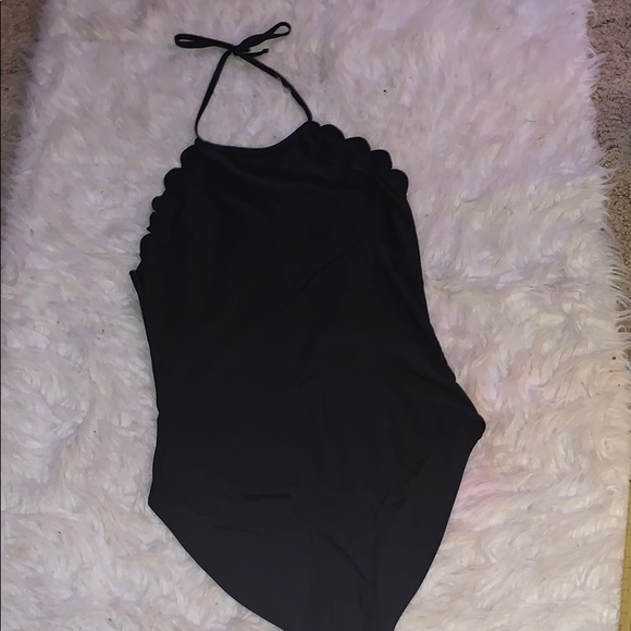 black ruffle one piece swimsuit - Picture 1 of 2